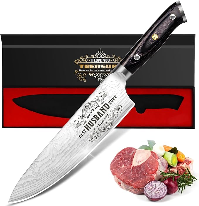 Gifts for Him Husband Men Anniversary Day, 8 inch Professional German Stainless by Funistree