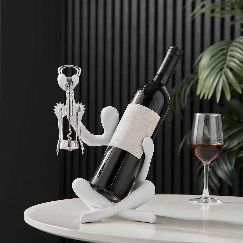 XINXUAN Abstract Wine Bottle Holder Home Decor, Resin Hollow-Out Design Decor...