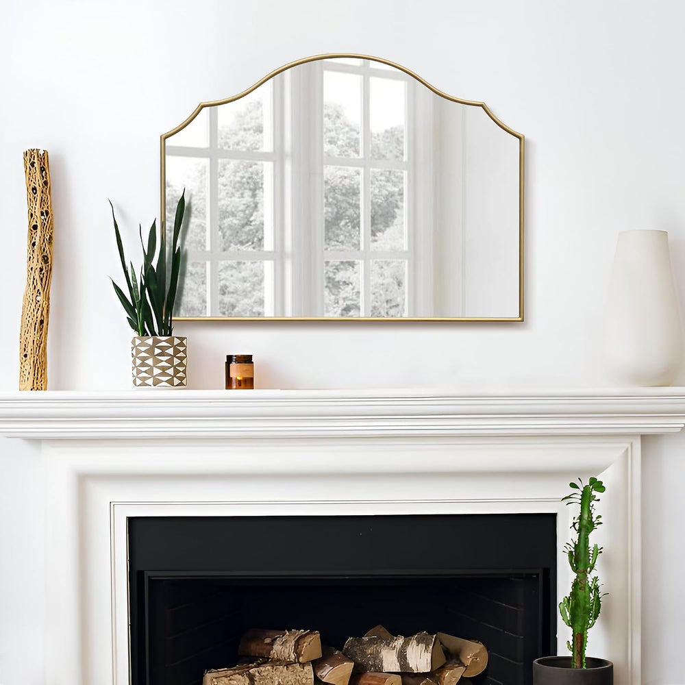 Gold Wooden Vanity Mirror: 32"x24" Bathroom Mirrors for Over Sink