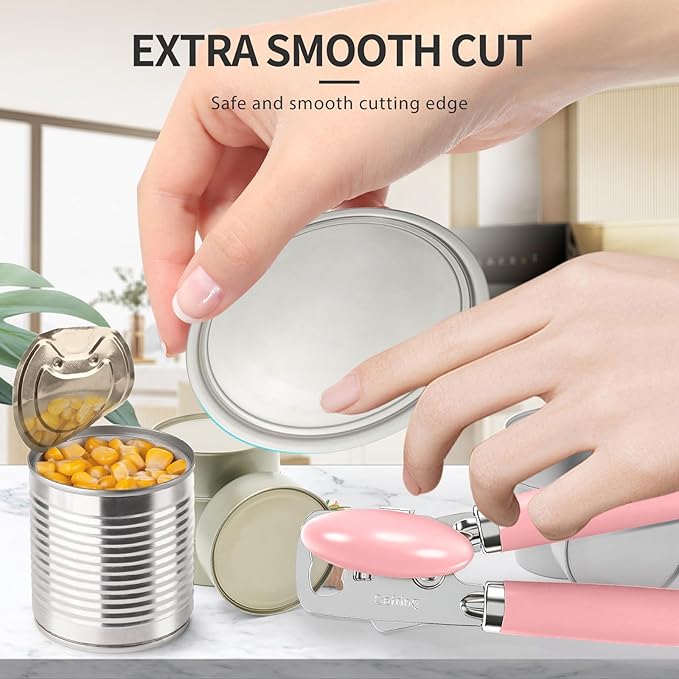 Safring Can Opener Manual, Heavy Duty Stainless Steel Smooth Edge Can Openers - Image 7