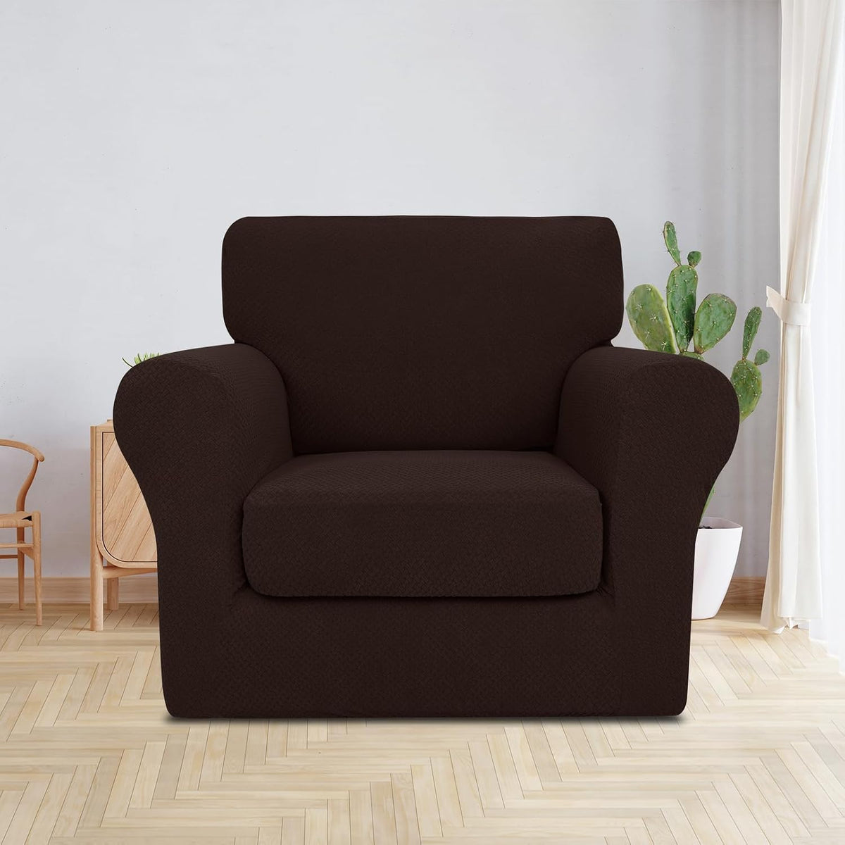 jiviner 2 pieces armchair covers for living room shown in use