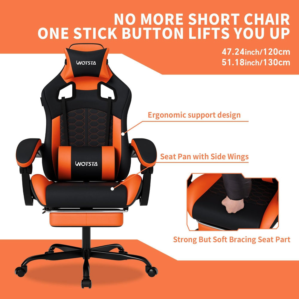 Gaming Chair with Massage,Ergonomic PC Gaming Chair with Footrest Comfortable...