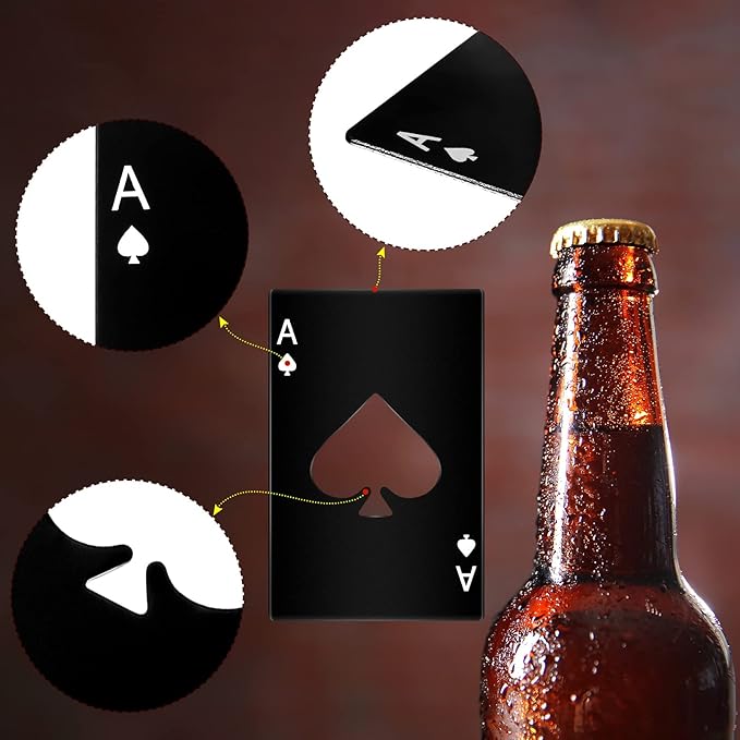 Chumia Poker Card Bottle Openers Stainless Steel Poker Card Beer Ace Bottle Cap - Image 6