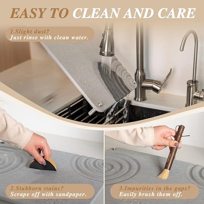 VERIFOST 2pcs Large Stone Dish Drying Mat - Image 6