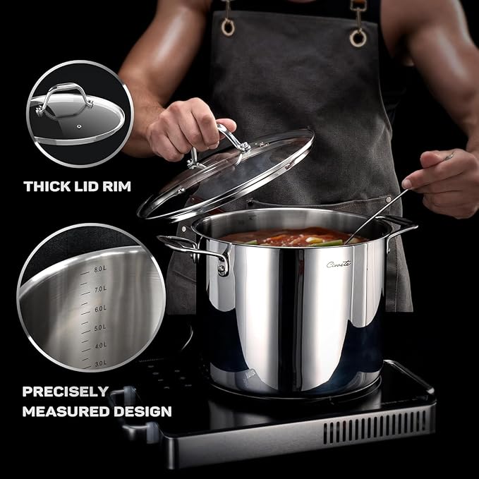 Ciwete 11-Piece Tri-Ply Stainless Steel Pots and Pans Set, 18/10 Stainless - Image 7
