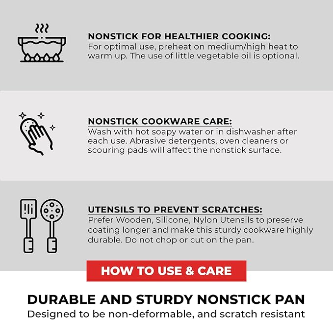 BRA COOKWARE Infinity Nonstick Frying Pan | 8-Inch Cast Aluminum Skillet | - Image 9