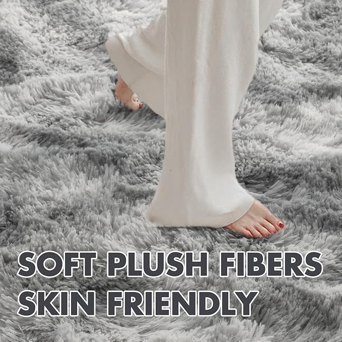 8x10 Ft Extra Large Shag Rugs for Living Room, Tie Dyed Ultra Soft Fluffy Furry - Image 4