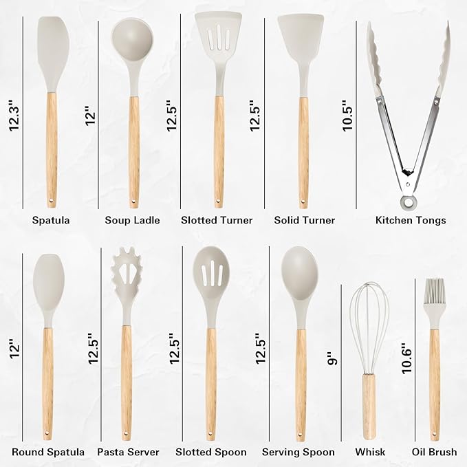 19 PCS Kitchen Cooking Utensils Set, 11 Pieces Silicone Cooking Utensils Set 6 - Image 2