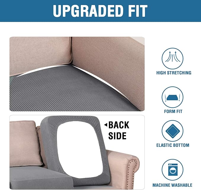 H.VERSAILTEX High Stretch Individual Seat Cushion Covers Sofa Slipcovers Couch - Image 7