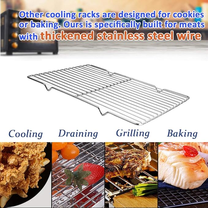 Grilling Rack Heavy Duty Wire Grate Oven Roasting Rack 5.3 x 8.75 inch - Image 6