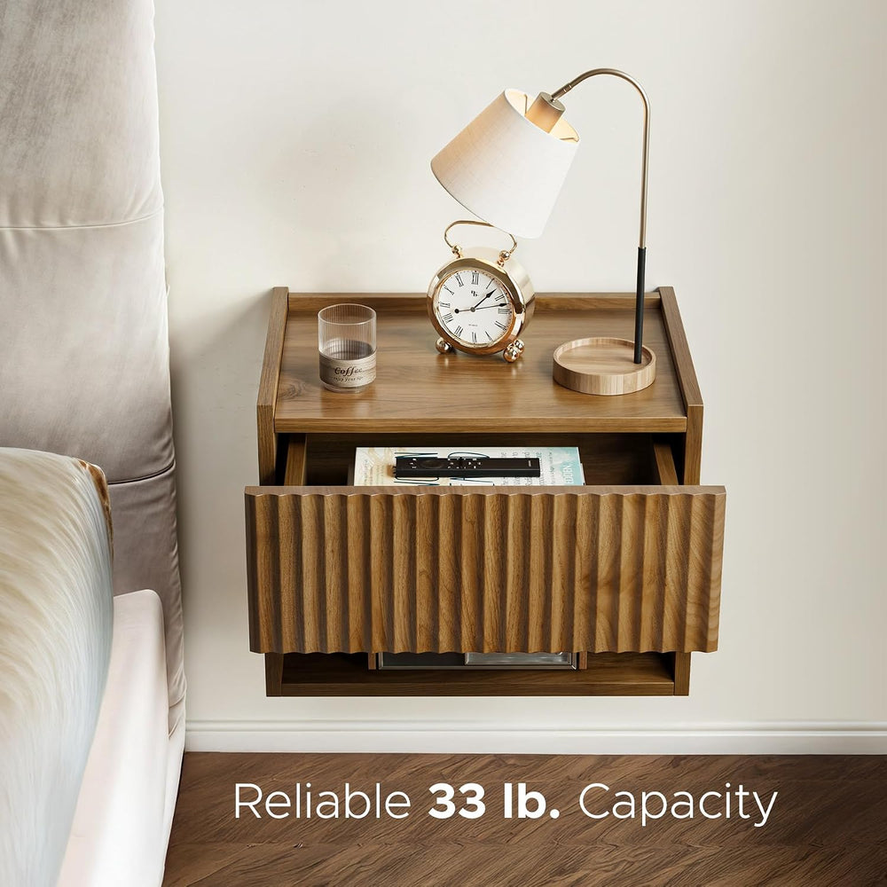 Floating Nightstand Bedroom Bedside Table - Floating Night Stand Set 2 for Sm...