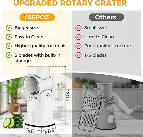 7 IN 1 Upgraded Rotary Cheese Grater - Image 2