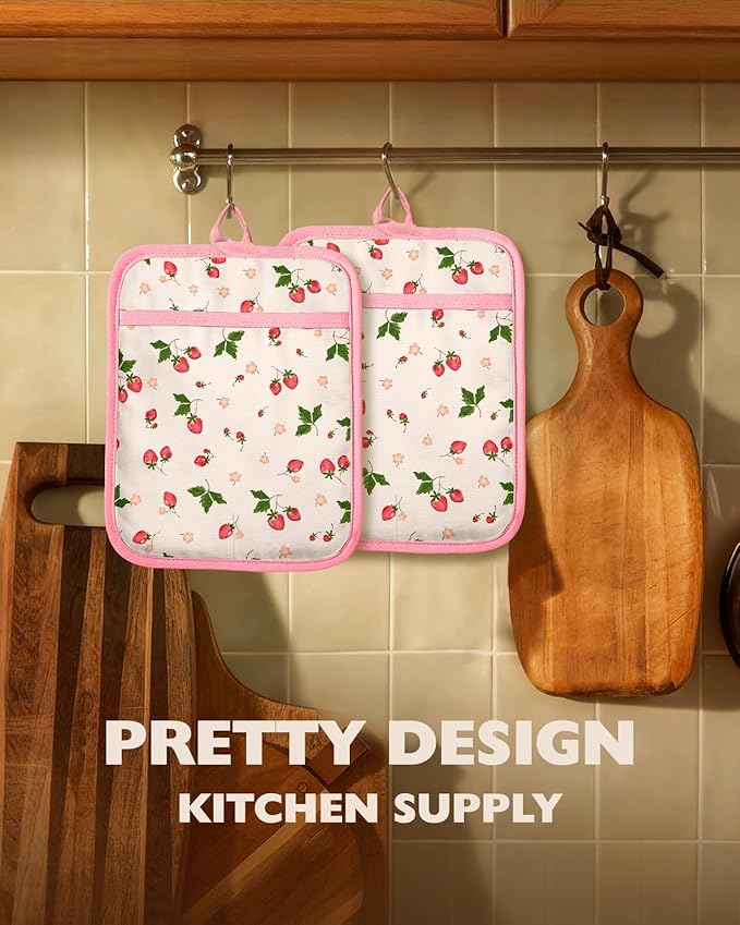 Slohif Silcone Strawberry Pot Holders - Image 5