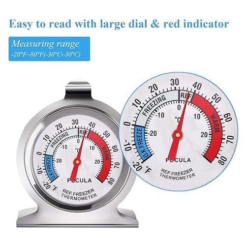 4PACK Refrigerator Thermometer -30-30 deg C/-20-80 deg F, Classic Fridge - Image 2