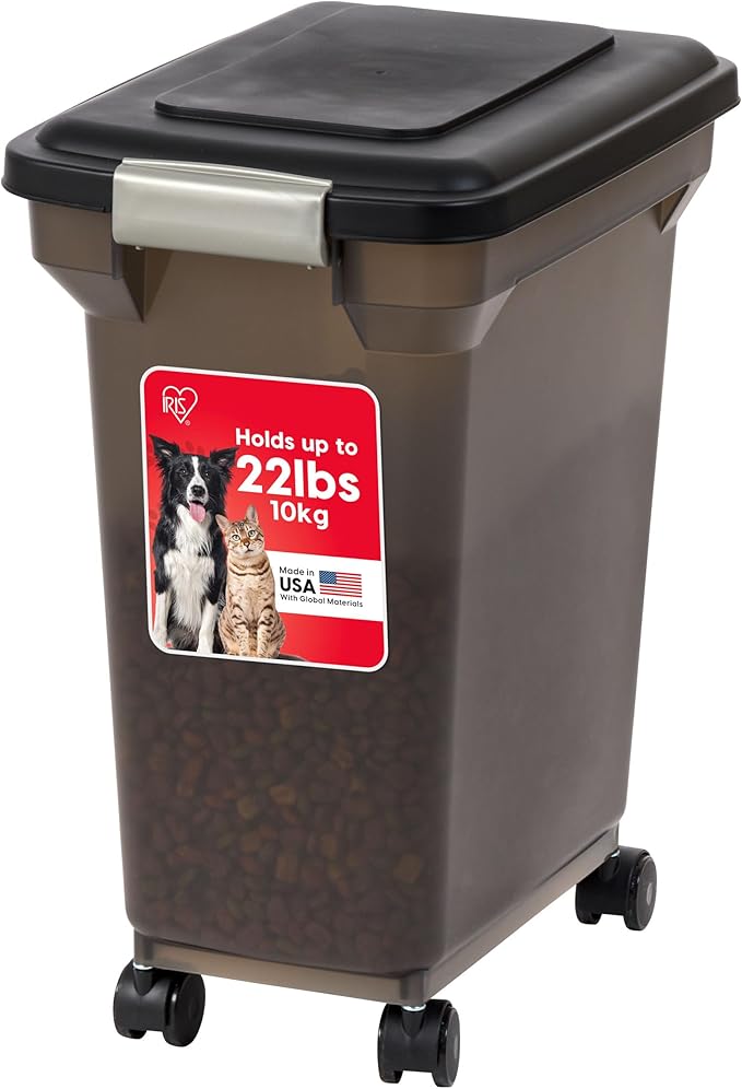 IRIS USA Dog Food Storage Container 22 lbs, WeatherPro Made in USA, Airtight by IRISUSA