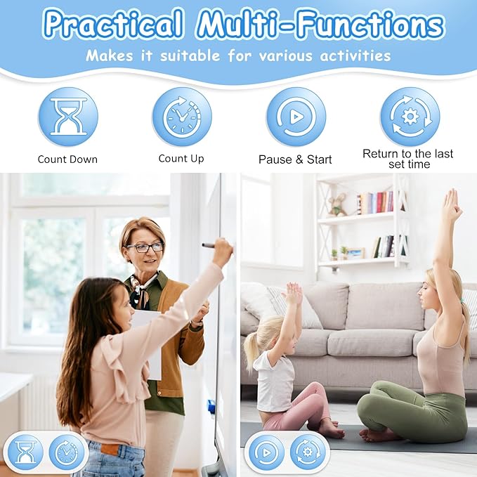 Visual Timer, 99 Minute Digital Kitchen Desk Timer - Image 6