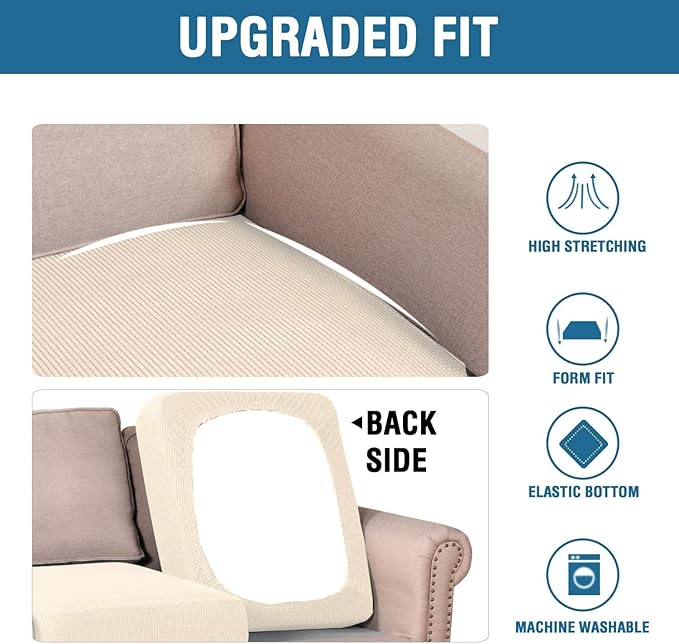 H.VERSAILTEX Super Stretch Individual Chaise Cover Sectional Couch Covers - Image 6