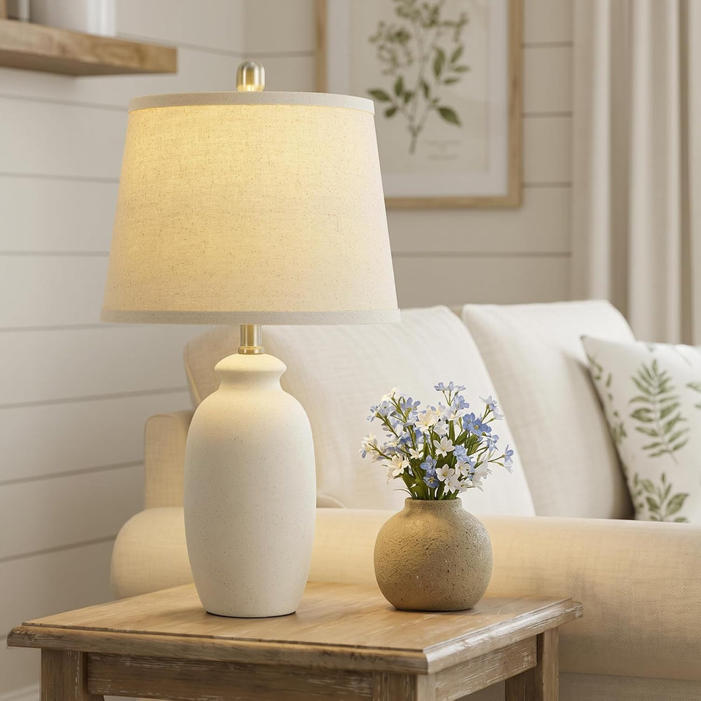 22.75" Ceramic Table Lamps Set of 2,Nightstand Lamps Bedside Lamps