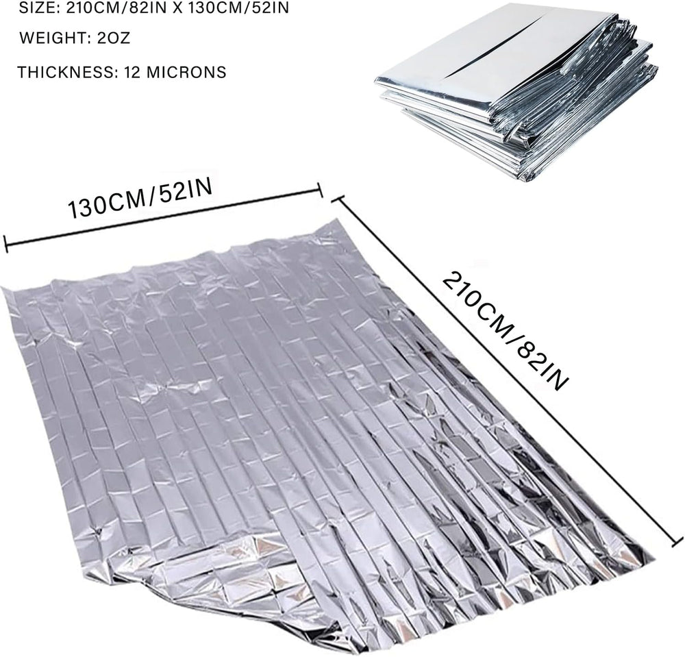 Emergency Foil Blanket 100 Pack Survival Thermal Mylar Reflective Blankets