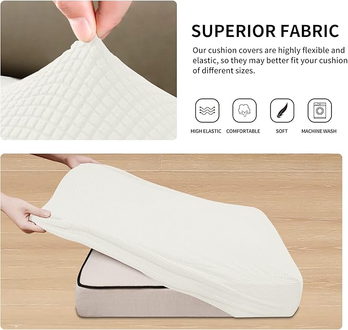 Easy-Going Stretch 3 Pieces Couch Cushion Covers - Image 4