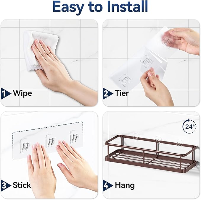 YASONIC Shower Caddy 3 Pack Rustproof Shower Organizer, Large Capacity Shower - Image 8