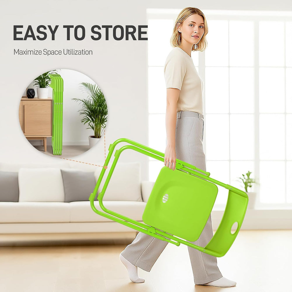 Karl home 4 PCS Plastic Folding Chair, Lightweight Foldable Chair, Green | 30...
