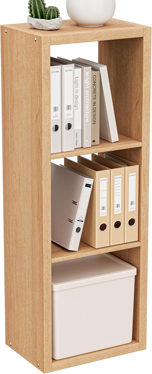 Cube Storage Organizer Bookcase, 3 Tier Decorative 11 inch Open Back Cubical ...