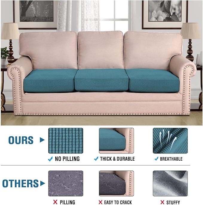 H.VERSAILTEX Super Stretch Individual Seat Sofa Covers Couch Slipcover Sets - Image 3