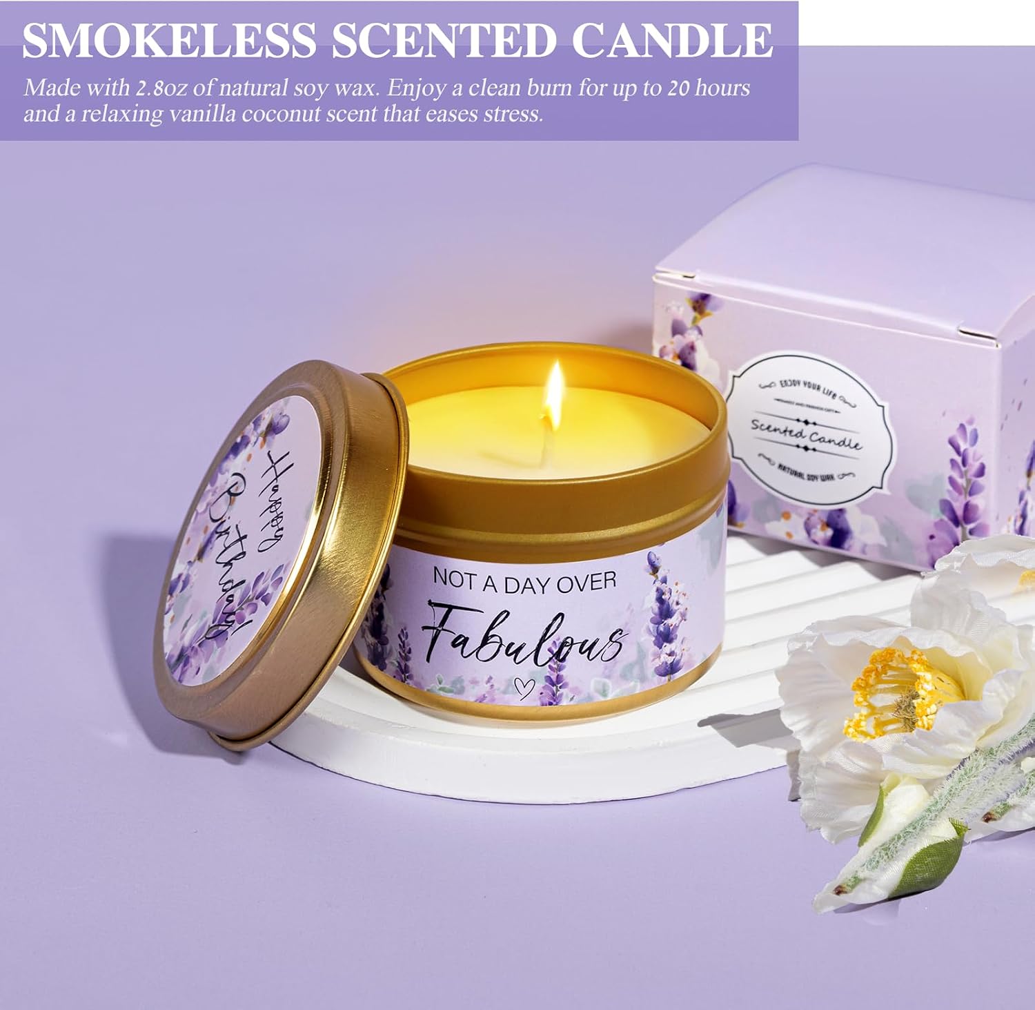 Birthday Gifts for Women - 13PCS Unique Happy Birthday Easter Gifts Basket for Mom Her Best Friend Sister Wife Girlfriend Coworker - Relaxing Spa Self Care Package Mothers Day Set (Lavender)