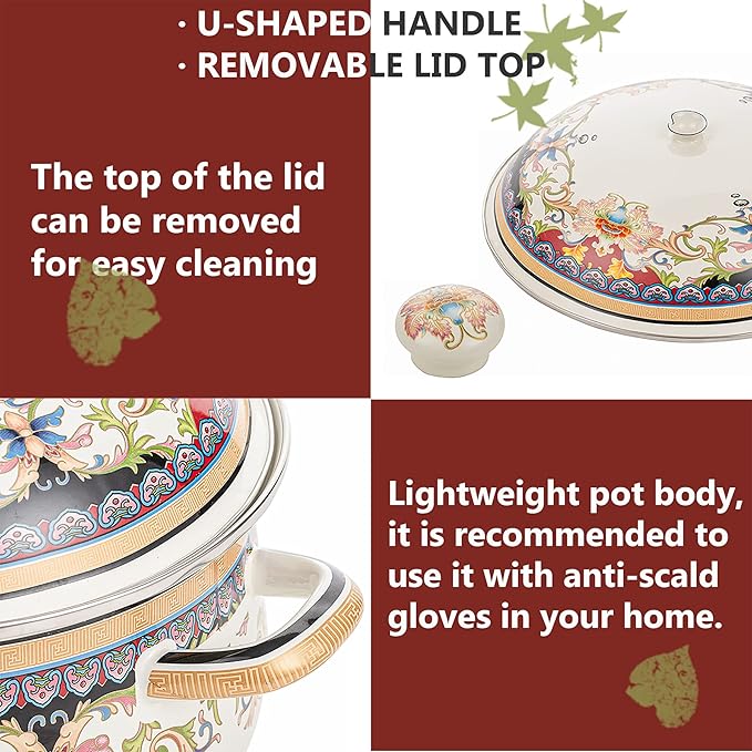 Retro Flower Enamel Stockpot - Image 6