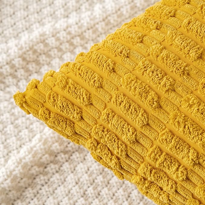 MIULEE Pack of 2 Corduroy Decorative Euro Sham Throw Pillow Covers 22x22 Inch - Image 2