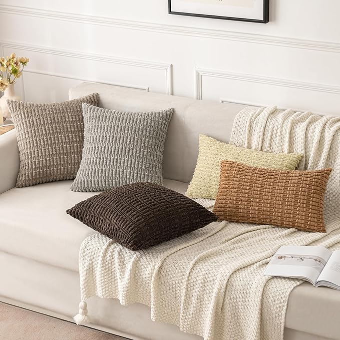 MIULEE Pack of 2 Corduroy Decorative Throw Pillow Covers 18x18 Inch Soft Boho - Image 3