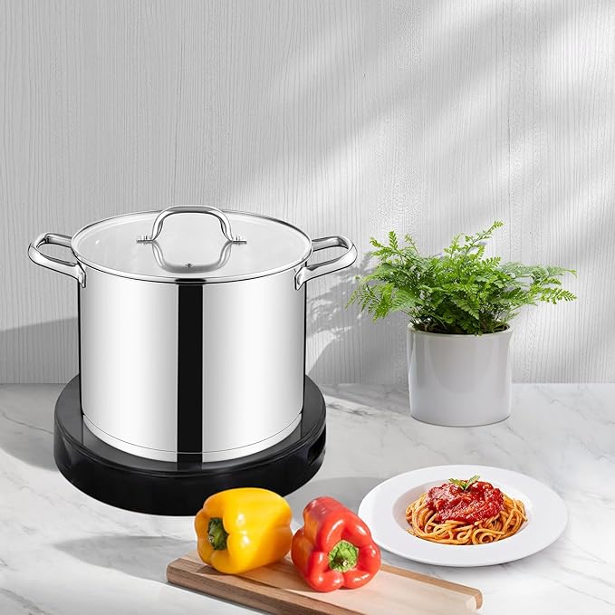 LIANYU 10 Quart Pot with Lid, 10 QT Tri-ply Stainless Steel Stockpot, Heavy - Image 7