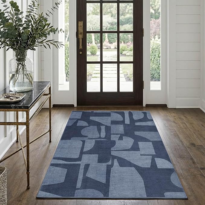 Latte&Fog 3x5 Entryway Rug Indoor, Modern Abstract Washable Area Rug, Boho Non by LatteFog