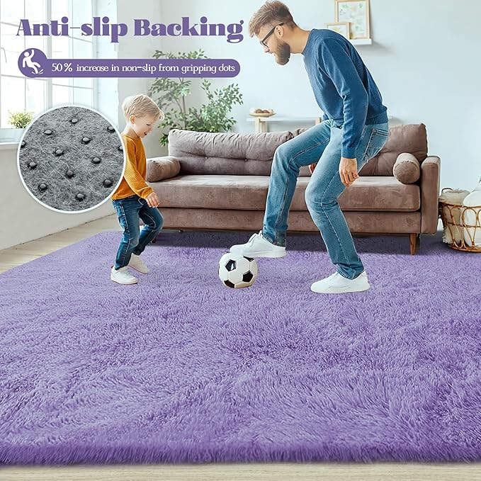 2x6 Runner Rug for Bedroom: Fluffy Shag Soft Washable Rugs Small Fuzzy Plush - Image 7