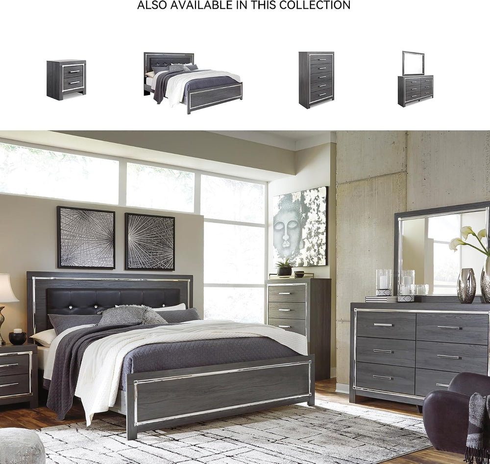 Signature Design by Ashley 6 Drawer Double Dresser with Mirror, Gray