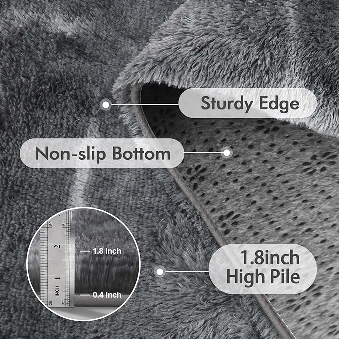 Area Rugs for Living Room, 5x7 Feet Soft Fluffy Shagg Plush Rug High Pile - Image 5