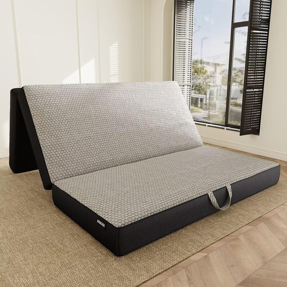 ROXGOX Memory Foam Trifold Mattress, Foldable Mattress Queen 6 Inch, Portable...