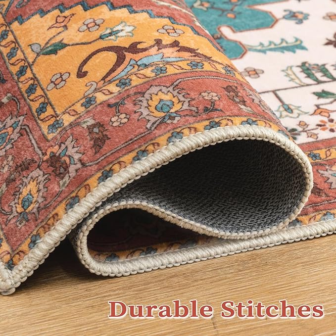 SERISSA Area Rug 3x5 Boho Orange Rugs - Image 8
