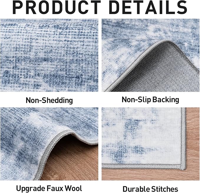 2'6''x8' Runner Rugs Washable Rug: Modern Abstract Living Room Rug Soft - Image 5