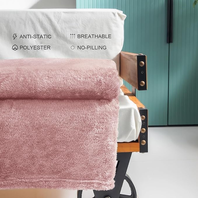 Exclusivo Mezcla Plush Fuzzy Fleece Throw Blanket Extra Large, Super Soft - Image 5