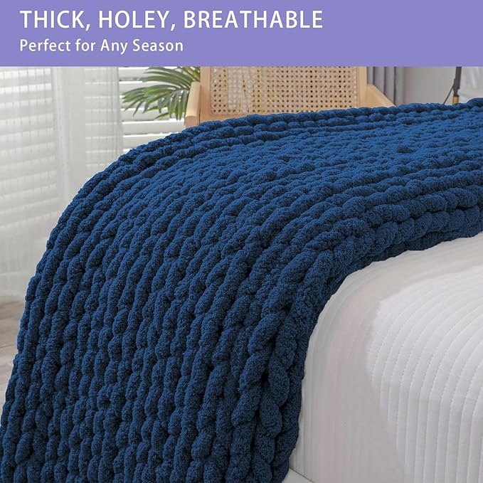 Bigacogo Chunky Knit Throw Blanket - Image 4