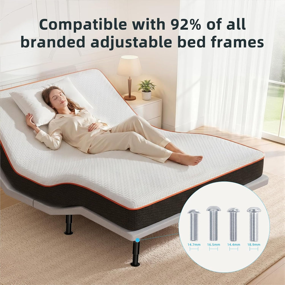 Adjustable 8-12 inch Furniture Legs Metal Replacement Heavy Duty Leg 5/16&quo...