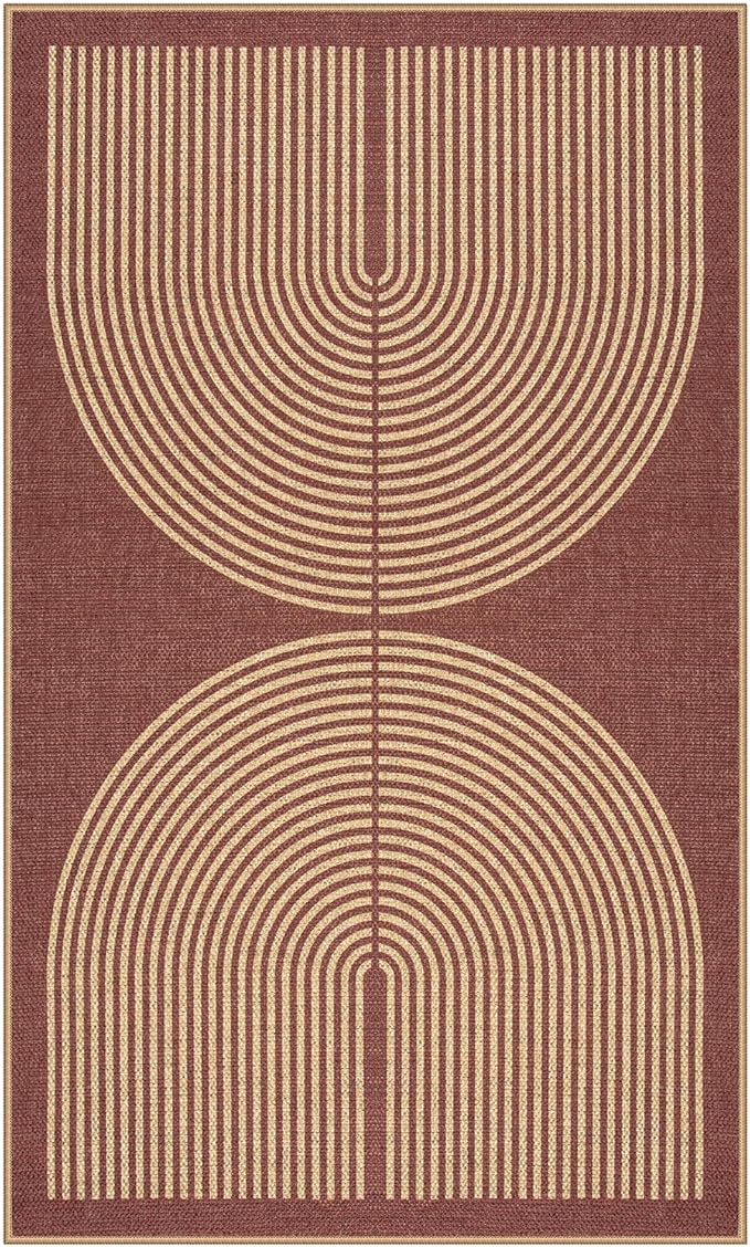 Lahome Enfys Modern Rainbow Easy Jute Patio Rug, 3x5 Washable Entry Way Rugs - Image 7