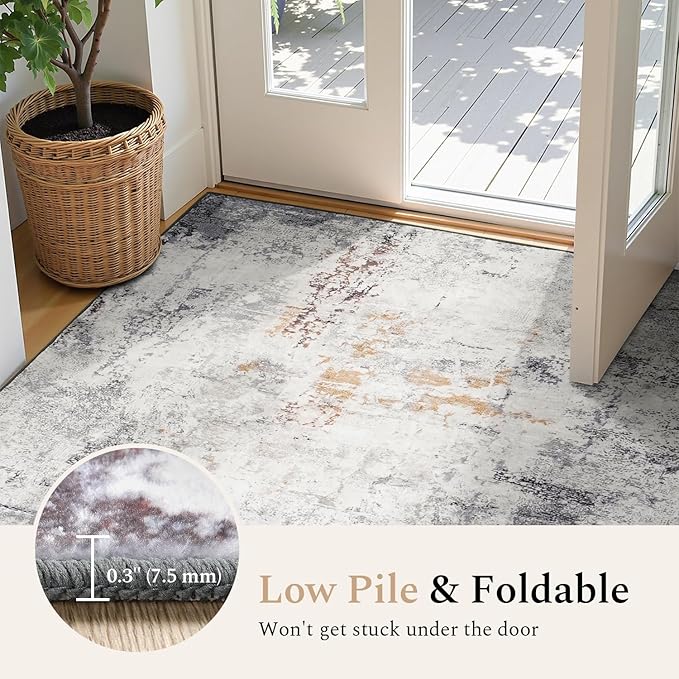 Rugflix 8x10 Area Rugs for Living Room, Washable Large Rug Stain-Resistant Low - Image 5