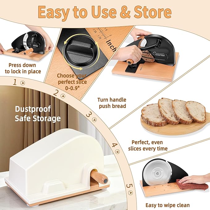 CAWIU Upgraded Manual Bread Slicer