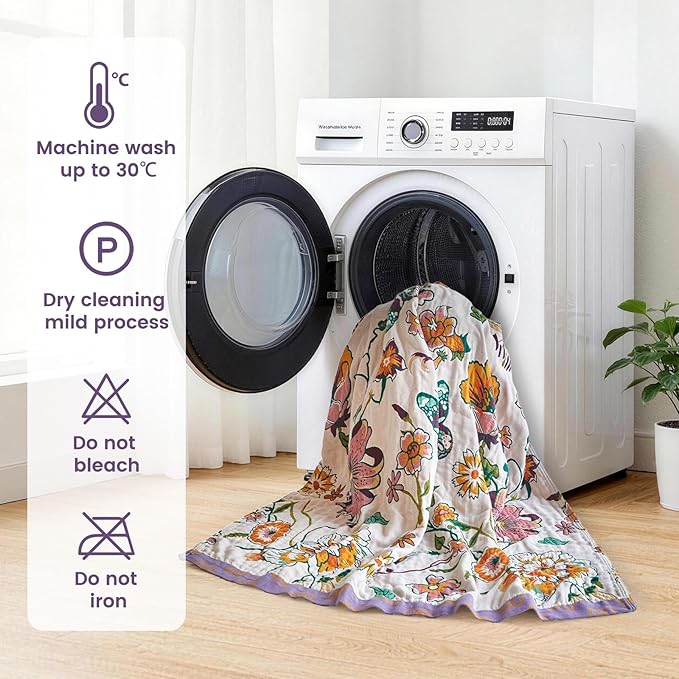 MSGKV Boho Throw Blanket 50"x60" Floral Blanket - Image 7