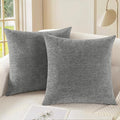 CaliTime Throw Pillow Covers Decorative 16 X 16 Inches Pack of 2 Cozy Chenille by CaliTime