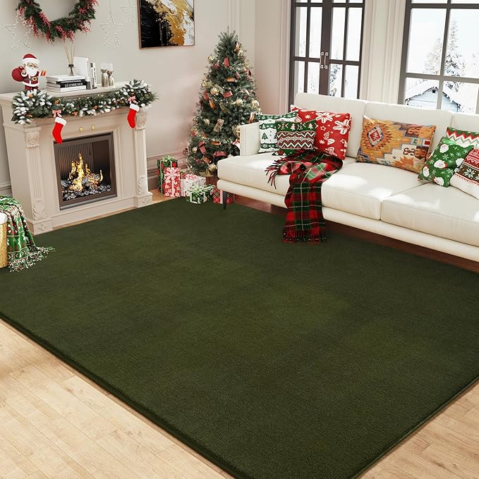 Amearea Large Modern Area Rugs for Bedroom Living Room, 6x9 Feet Olive Green - Image 5