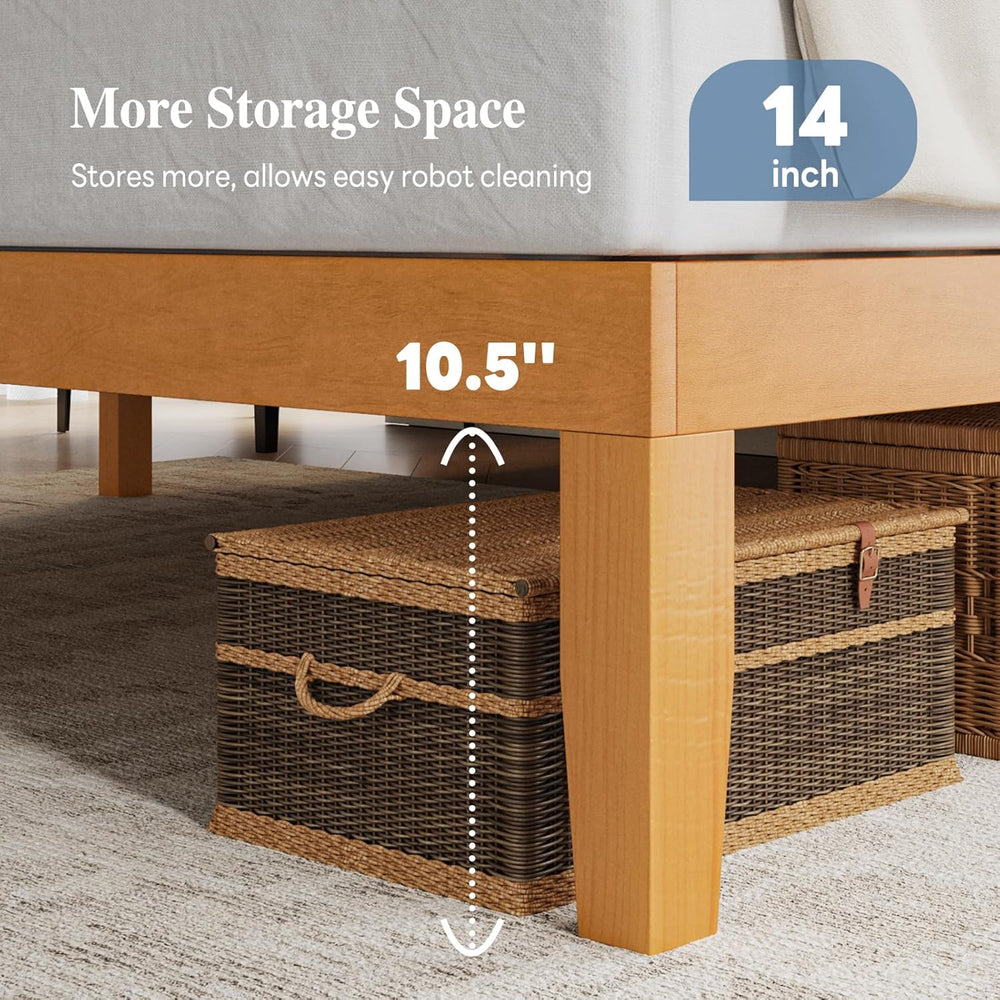 OLIXIS 12 Inch Full Size Bed Frame, Wooden Platform Bed, Underbed Storage